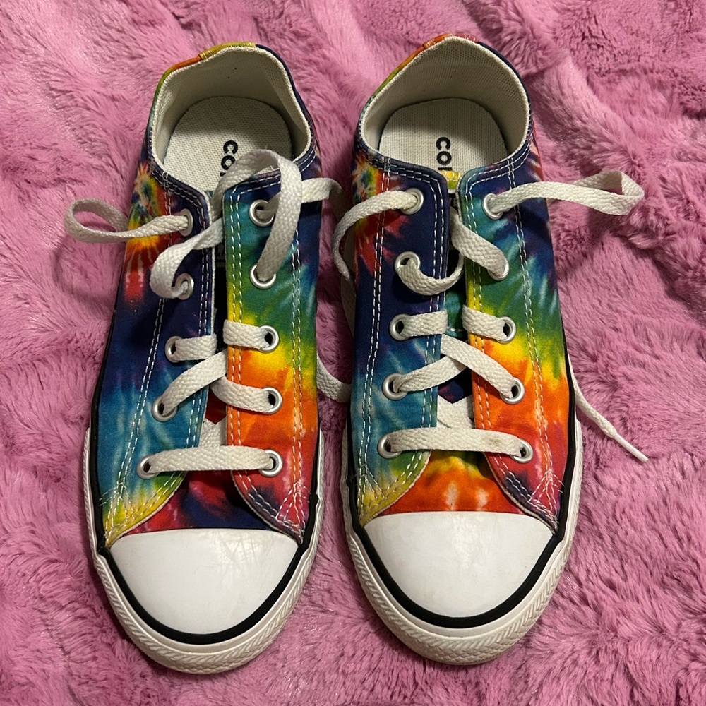 Rainbow tie-dye Converse - girls size 2